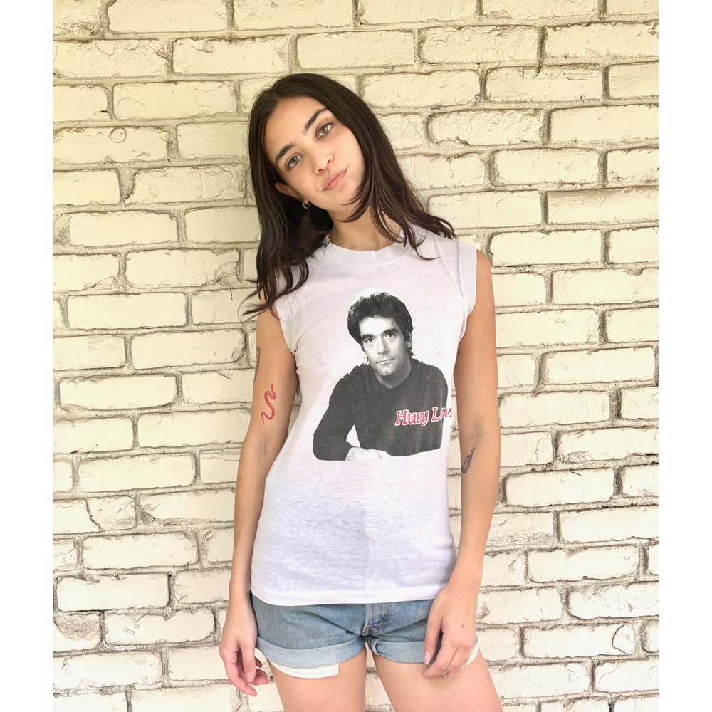 Vintage 80s Huey Lewis The News 1984 Tour Muscle Tee Band T Shirt XS